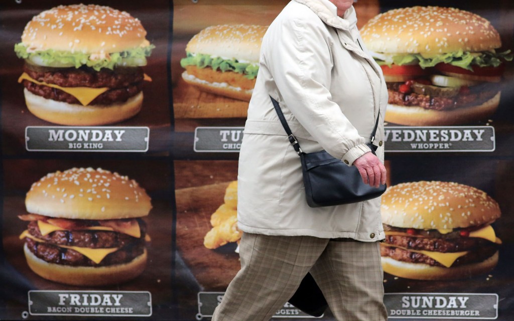 Unhealthy wall of fast food